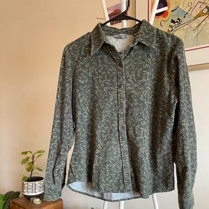 Eddie Bauer Corduroy floral button down